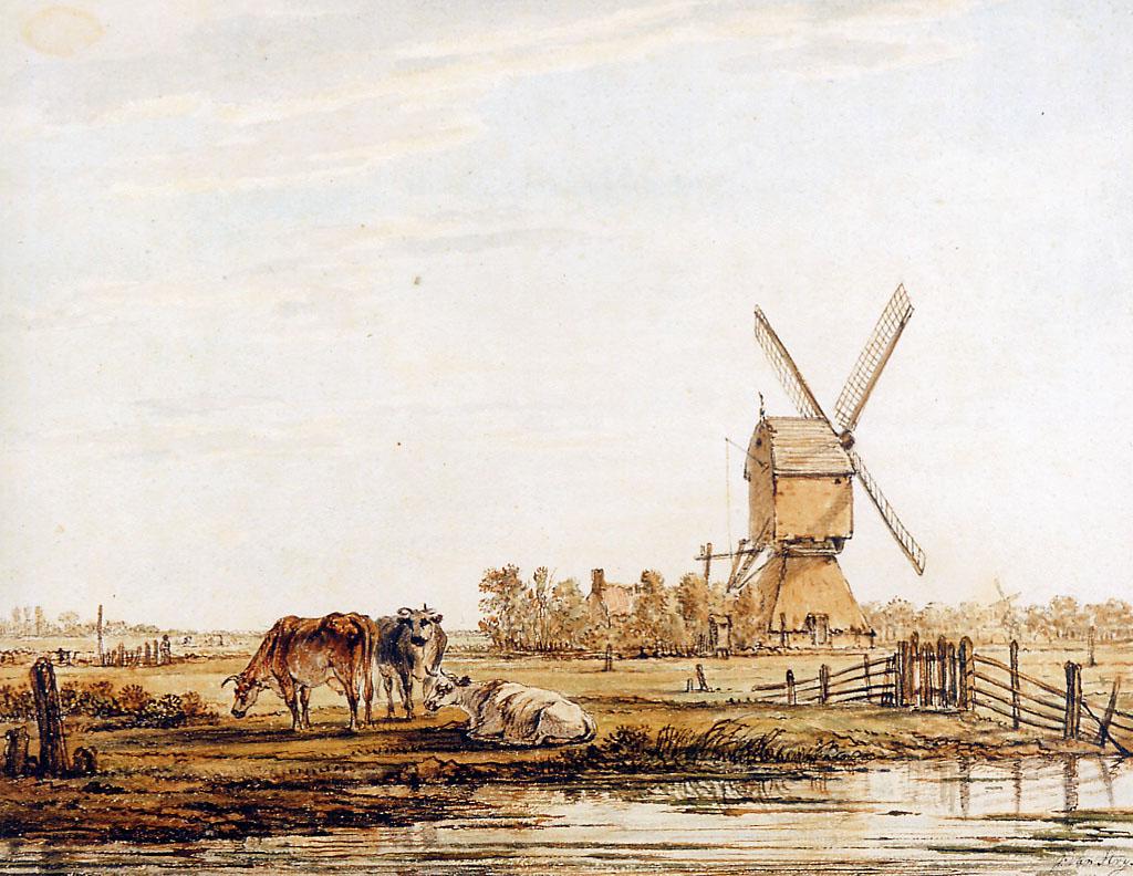 المناظر الطبيعية مع مطحنة والماشية - Landscape with mill and cattle - مقهى جرير الثقافي